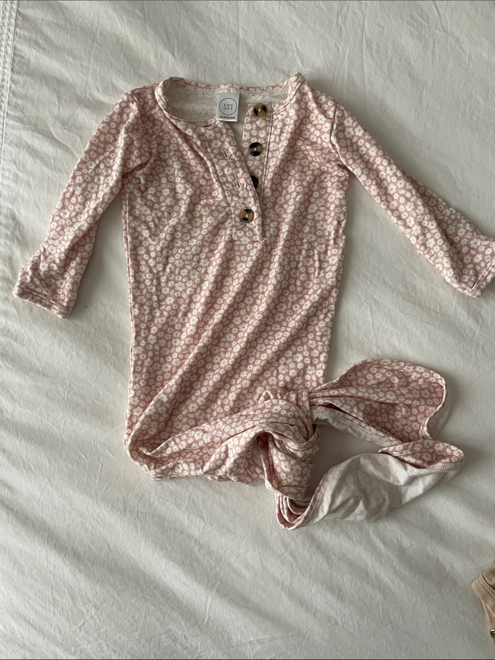 Lou Lou & Company Pink Floral Knotted Sleep Sack with Buttons